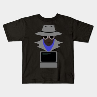 Lady Grey (Afro W/Computer): A Cybersecurity Design Kids T-Shirt